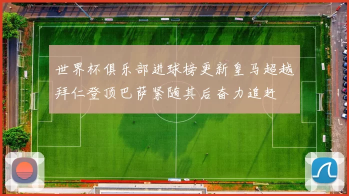 世界杯俱乐部进球榜更新皇马超越拜仁登顶巴萨紧随其后奋力追赶